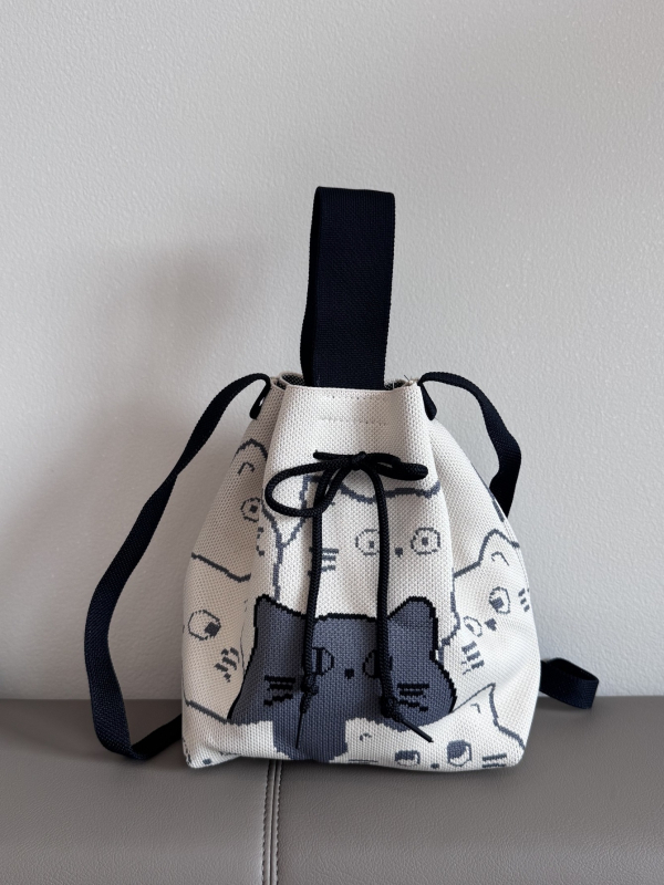 Torba za ramena sa šnonom, cilindričnog oblika, poliester, stil Fresh and Sweet, unutarnji džepovi za telefon, ID karticu i prijenosno računalo