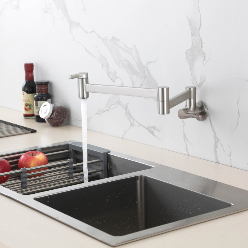 Falcová skladacia kuchynská batéria z meďe, teplá a studená voda, otočná o 360°, model 2016