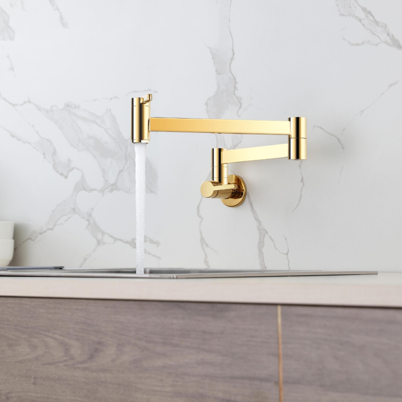 Falcová skladacia kuchynská batéria z meďe, teplá a studená voda, otočná o 360°, model 2016