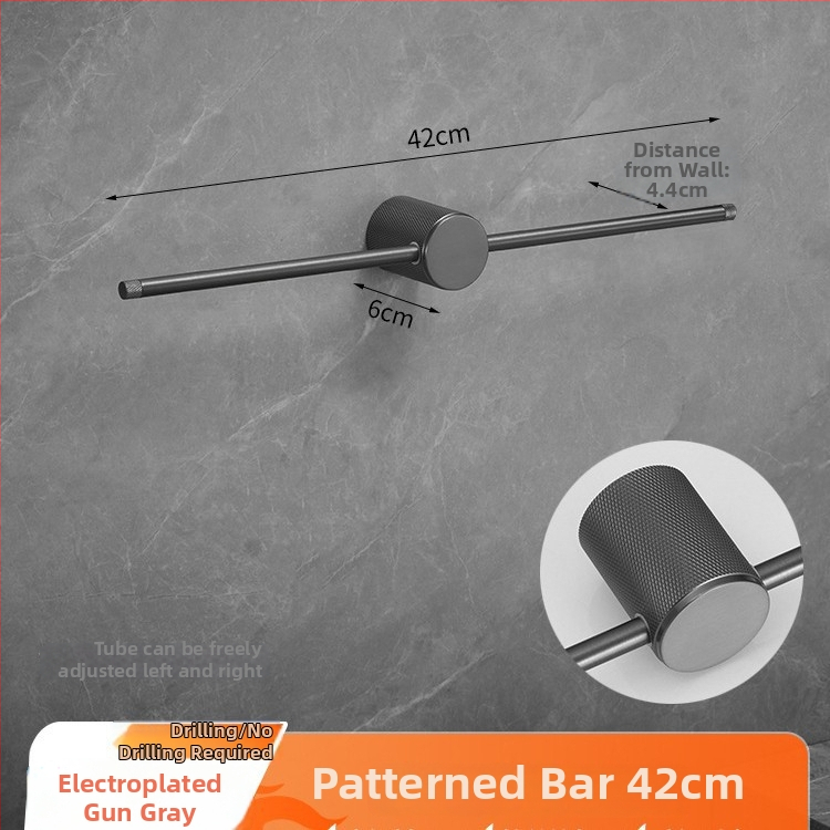 Réz törölközőtartó, kefés felülettel, minimalist stílusú, egyrészes fürdőszobai tároló, teherbírás 10