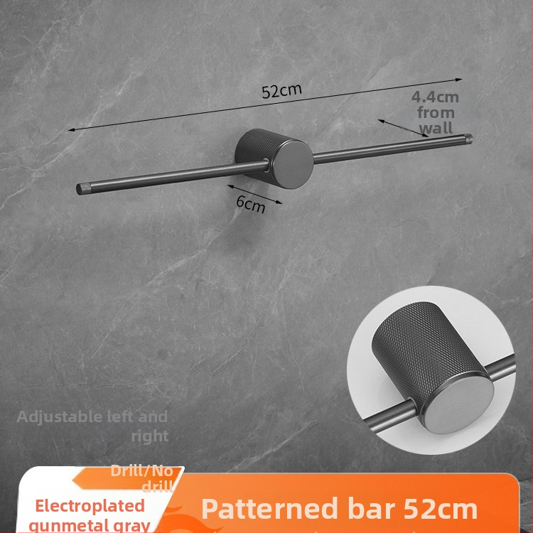 Réz törölközőtartó, kefés felülettel, minimalist stílusú, egyrészes fürdőszobai tároló, teherbírás 10