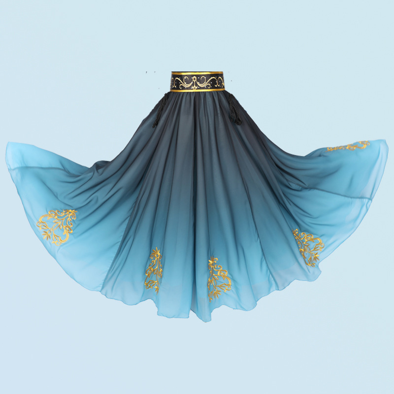 Uyghurski etnički plesni vrh, šifon-spandex smjesa, sadržaj spandeksa 50-70% (glavni) i 30-50% (sekundarno); proljeće 2024; za žene 18-24.
