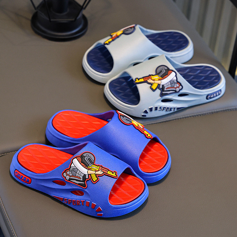 Short Horse детски сандали за момчета - PVC горна част и подметка, карикатурен принт, дишащи, антихлъзгащи, с открити пръсти, за възраст 4-16 г, пролет-лято 2025