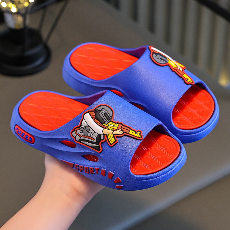Short Horse детски сандали за момчета - PVC горна част и подметка, карикатурен принт, дишащи, антихлъзгащи, с открити пръсти, за възраст 4-16 г, пролет-лято 2025