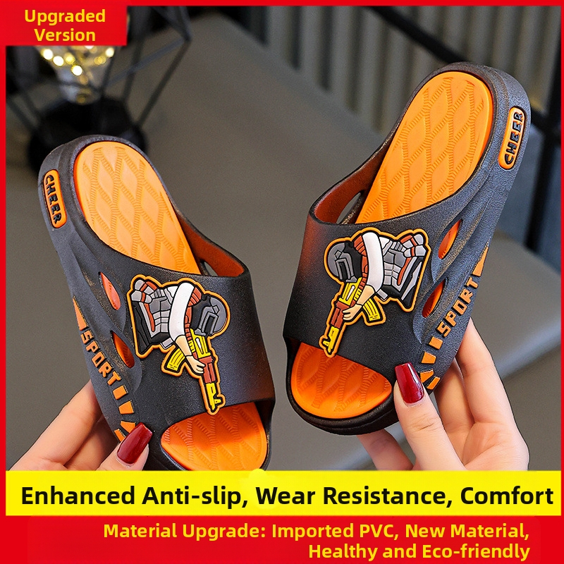 Short Horse детски сандали за момчета - PVC горна част и подметка, карикатурен принт, дишащи, антихлъзгащи, с открити пръсти, за възраст 4-16 г, пролет-лято 2025