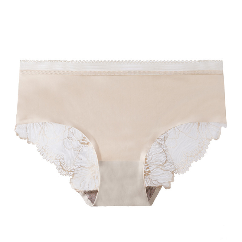 Dámske nohavičky z nylonu s bavlnenou intímnou časťou, priedušné, bez viditeľných línií, Jacquard tkanie