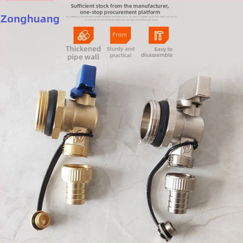 Meďový rozvádzač pre podlahové vykurovanie so závitovým pripojením, ventil drenáže a vypúšťania, vysoký tok pre domáce použitie