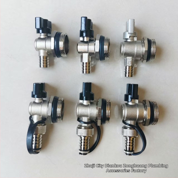 Meďový rozvádzač pre podlahové vykurovanie so závitovým pripojením, ventil drenáže a vypúšťania, vysoký tok pre domáce použitie