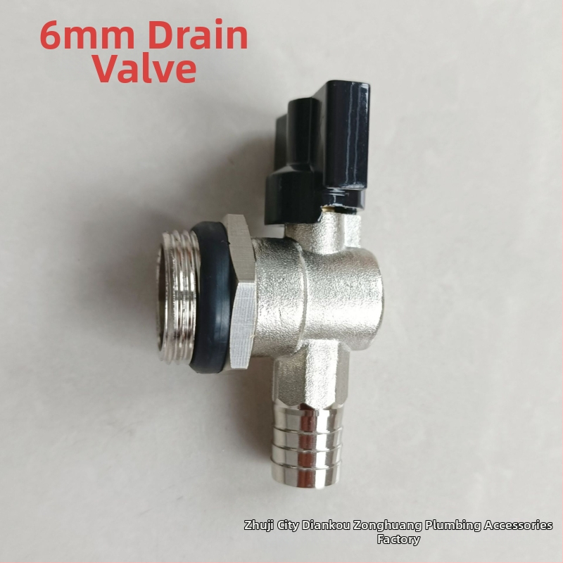 Meďový rozvádzač pre podlahové vykurovanie so závitovým pripojením, ventil drenáže a vypúšťania, vysoký tok pre domáce použitie