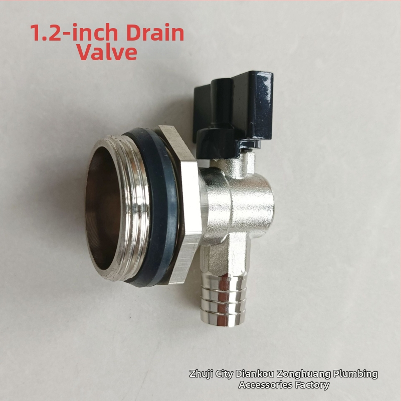 Meďový rozvádzač pre podlahové vykurovanie so závitovým pripojením, ventil drenáže a vypúšťania, vysoký tok pre domáce použitie