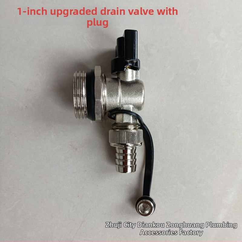 Meďový rozvádzač pre podlahové vykurovanie so závitovým pripojením, ventil drenáže a vypúšťania, vysoký tok pre domáce použitie