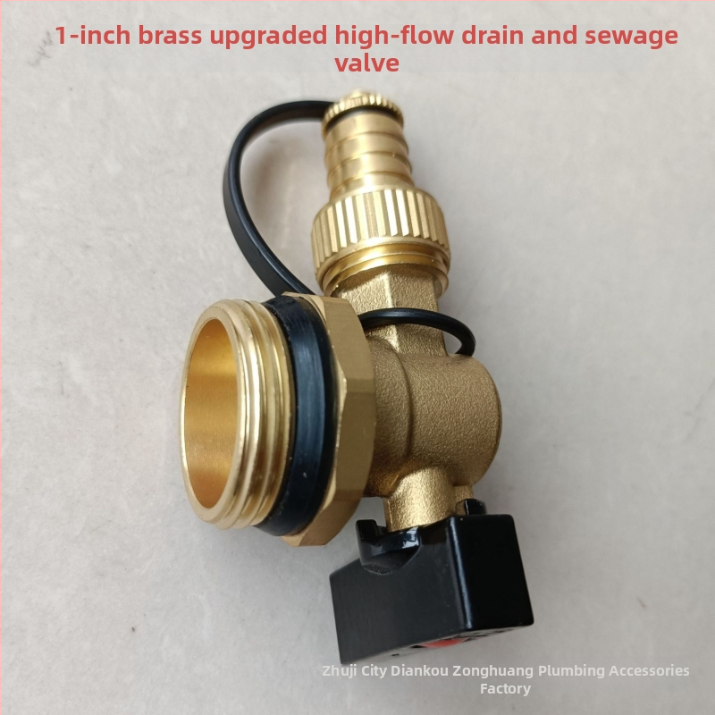 Meďový rozvádzač pre podlahové vykurovanie so závitovým pripojením, ventil drenáže a vypúšťania, vysoký tok pre domáce použitie