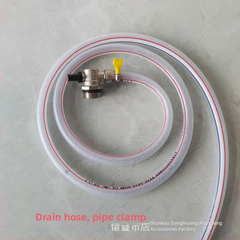 Meďový rozvádzač pre podlahové vykurovanie so závitovým pripojením, ventil drenáže a vypúšťania, vysoký tok pre domáce použitie