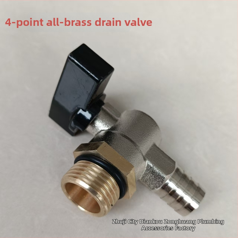 Meďový rozvádzač pre podlahové vykurovanie so závitovým pripojením, ventil drenáže a vypúšťania, vysoký tok pre domáce použitie