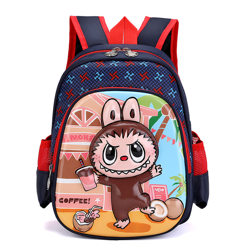 Detský batoh - Vzor s kreslenými postavičkami; PVC materiál, priedušný, nepremokavý, ľahký, zakrivené ramenné popruhy