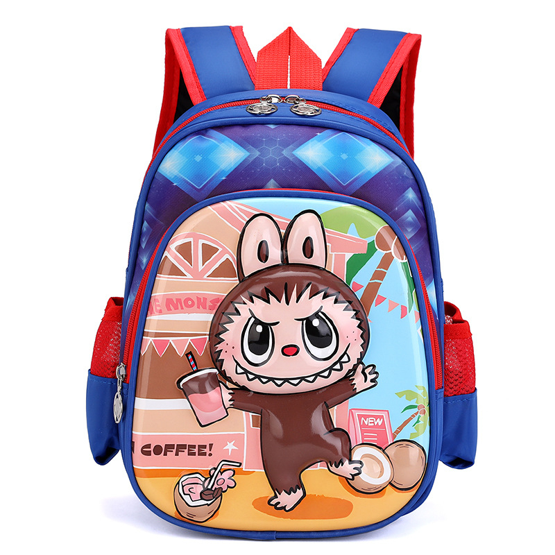 Detský batoh - Vzor s kreslenými postavičkami; PVC materiál, priedušný, nepremokavý, ľahký, zakrivené ramenné popruhy