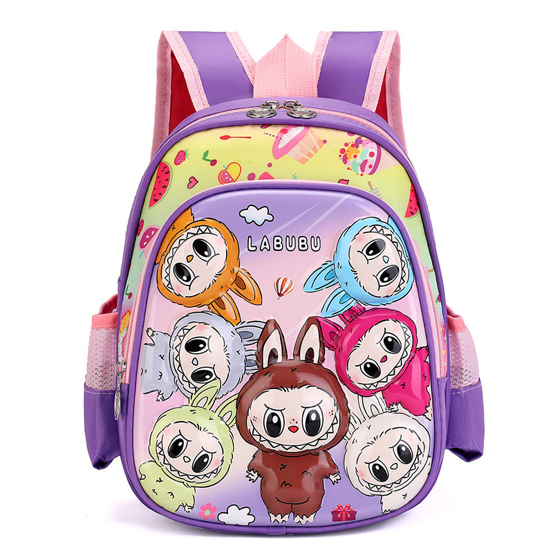 Detský batoh - Vzor s kreslenými postavičkami; PVC materiál, priedušný, nepremokavý, ľahký, zakrivené ramenné popruhy