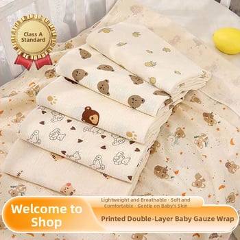 Τύλιγμα από γάζα για νεογέννητα – σχέδιο καρτούν, 95% βαμβάκι, για όλες τις εποχές