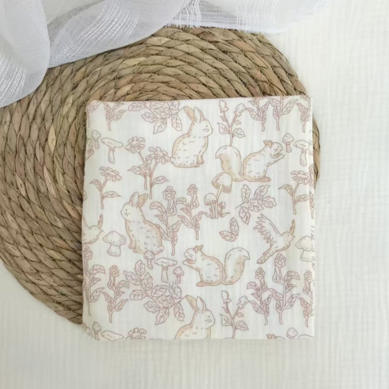 Τύλιγμα από γάζα για νεογέννητα – σχέδιο καρτούν, 95% βαμβάκι, για όλες τις εποχές