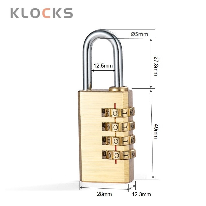 Sárgaréz labirintus záras doboz mechanikus jelszó zár, 3- vagy 4 görgős ívelt design, edzőtermi szekrényekhez