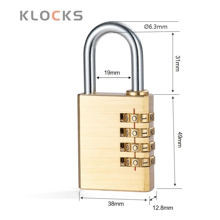 Sárgaréz labirintus záras doboz mechanikus jelszó zár, 3- vagy 4 görgős ívelt design, edzőtermi szekrényekhez