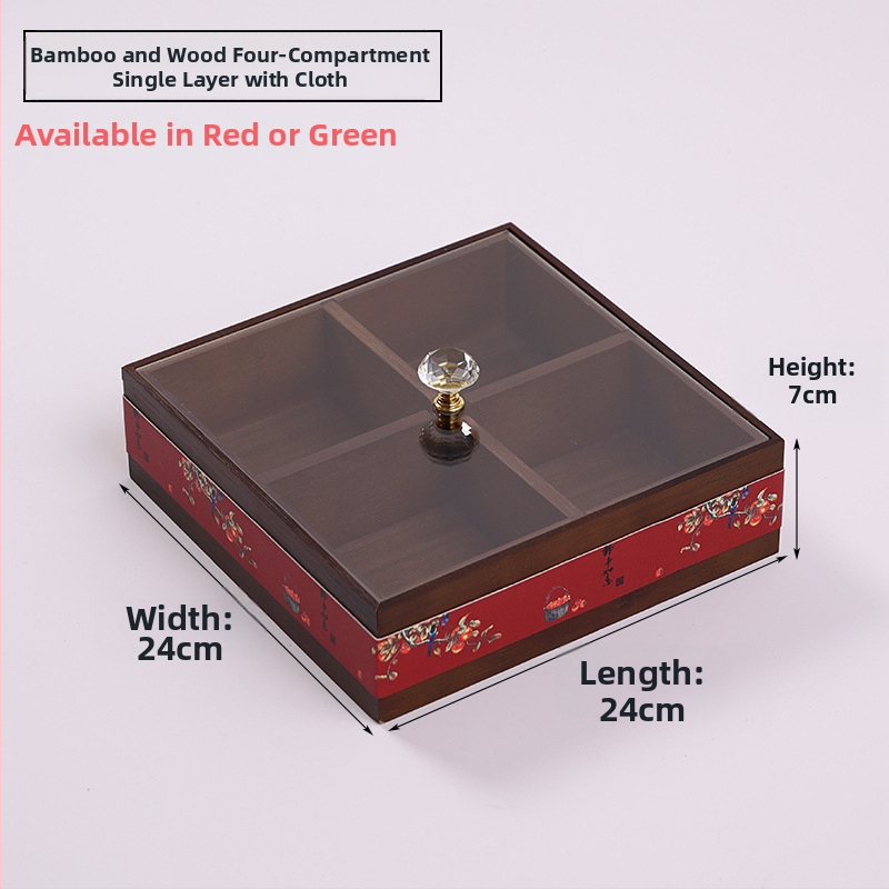 Drevená škatuľka na vreckovky s priehradkou na diaľkový ovládač — Nový čínsky štýl, Viacúčelová, Model 10029, do obývačky a kúpeľne