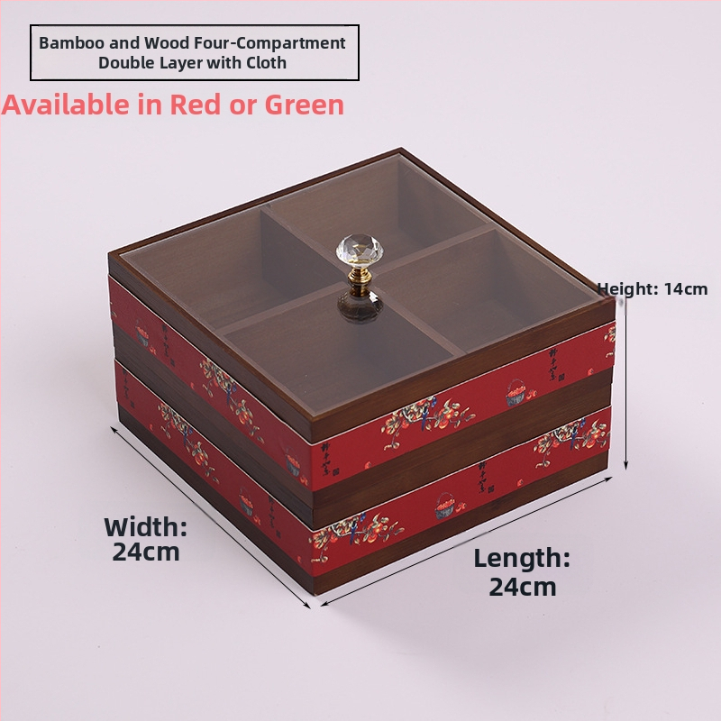 Drevená škatuľka na vreckovky s priehradkou na diaľkový ovládač — Nový čínsky štýl, Viacúčelová, Model 10029, do obývačky a kúpeľne