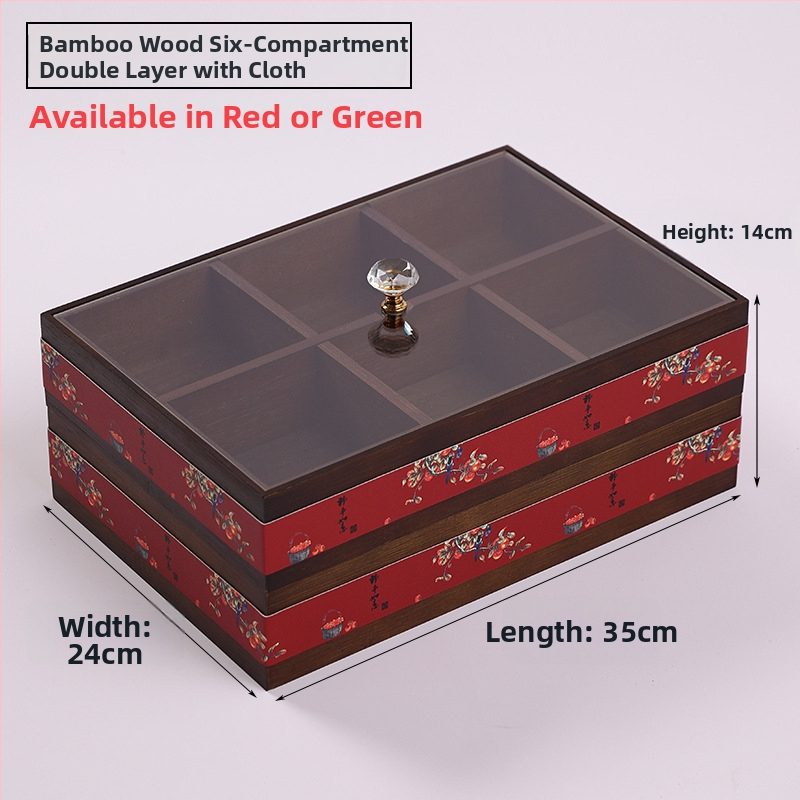 Drevená škatuľka na vreckovky s priehradkou na diaľkový ovládač — Nový čínsky štýl, Viacúčelová, Model 10029, do obývačky a kúpeľne