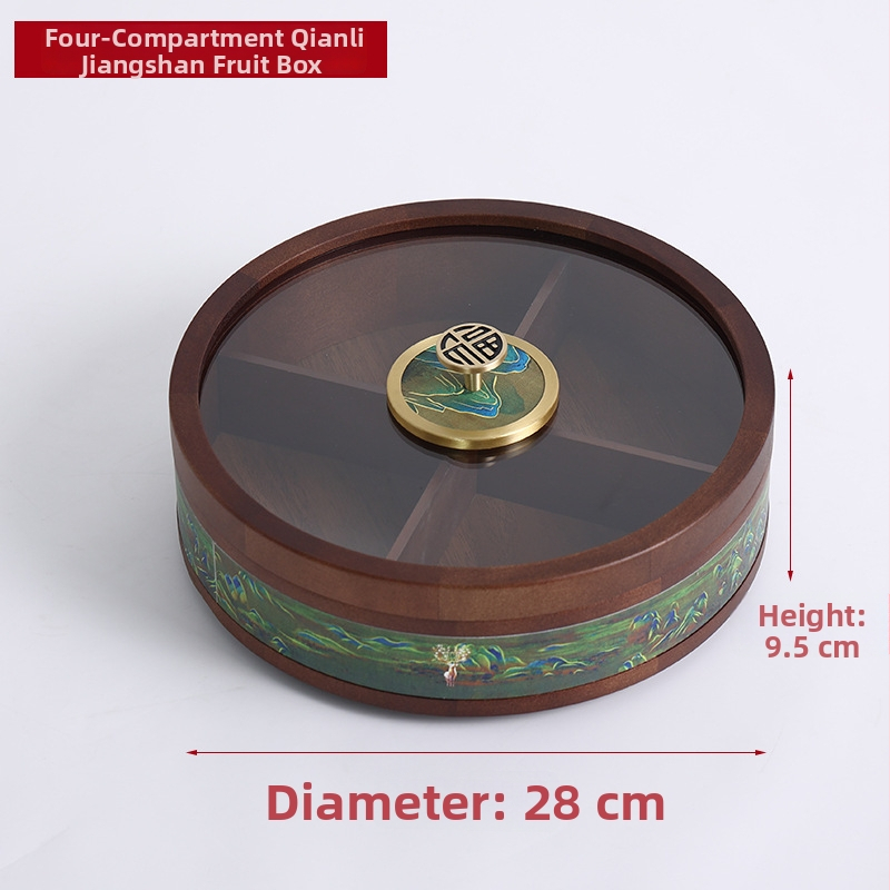 Drevená škatuľka na vreckovky s priehradkou na diaľkový ovládač — Nový čínsky štýl, Viacúčelová, Model 10029, do obývačky a kúpeľne