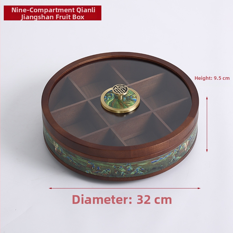 Drevená škatuľka na vreckovky s priehradkou na diaľkový ovládač — Nový čínsky štýl, Viacúčelová, Model 10029, do obývačky a kúpeľne