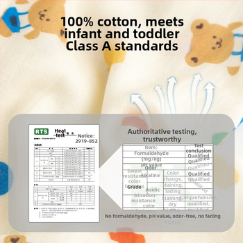 Υπνόσακος μωρού από 100% βαμβάκι, λεπτός για καλοκαίρι και άνοιξη, επένδυση από βαμβάκι, με μοτίβο καρτούν, κατάλληλος για παιδιά 1–3 ετών