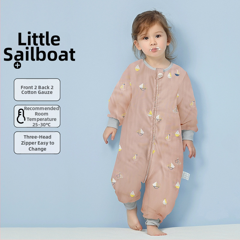 Υπνόσακος μωρού από 100% βαμβάκι, λεπτός για καλοκαίρι και άνοιξη, επένδυση από βαμβάκι, με μοτίβο καρτούν, κατάλληλος για παιδιά 1–3 ετών