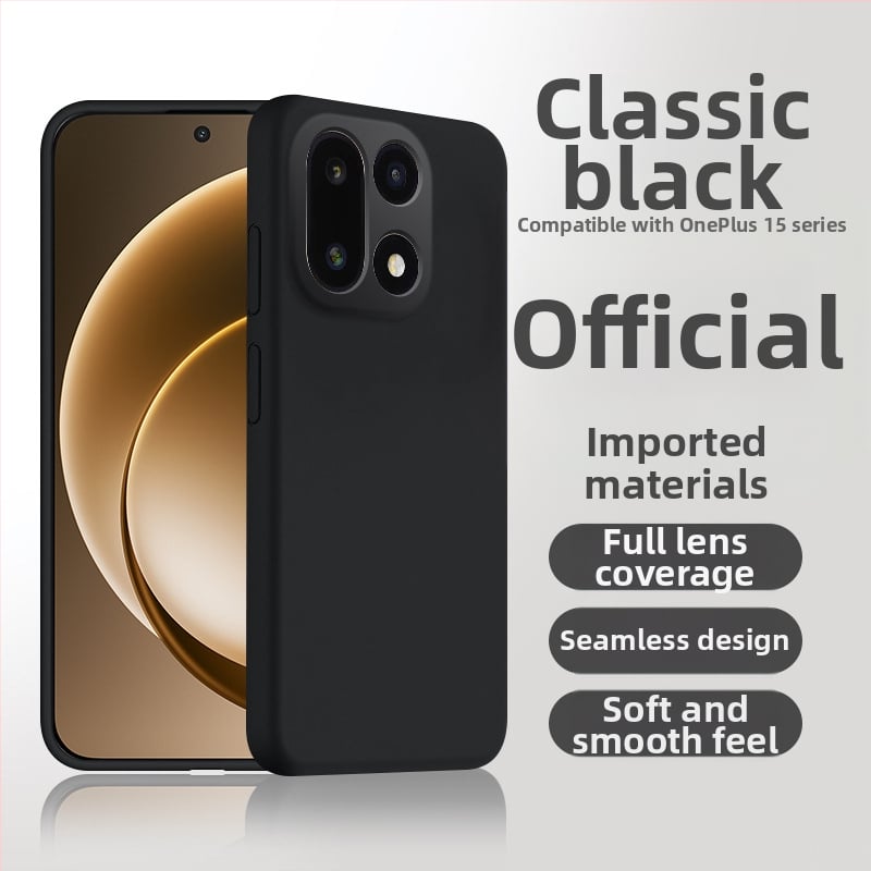Husă OnePlus 15 din silicon lichid, protecție completă a obiectivului, anti-cădere și disipare a căldurii