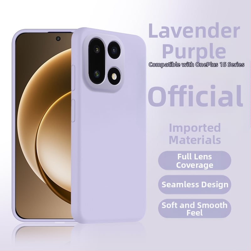 Husă OnePlus 15 din silicon lichid, protecție completă a obiectivului, anti-cădere și disipare a căldurii