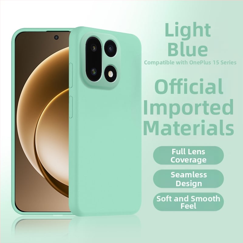 Husă OnePlus 15 din silicon lichid, protecție completă a obiectivului, anti-cădere și disipare a căldurii