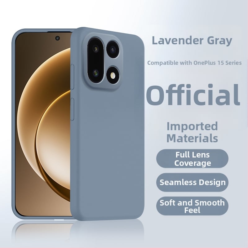 Husă OnePlus 15 din silicon lichid, protecție completă a obiectivului, anti-cădere și disipare a căldurii