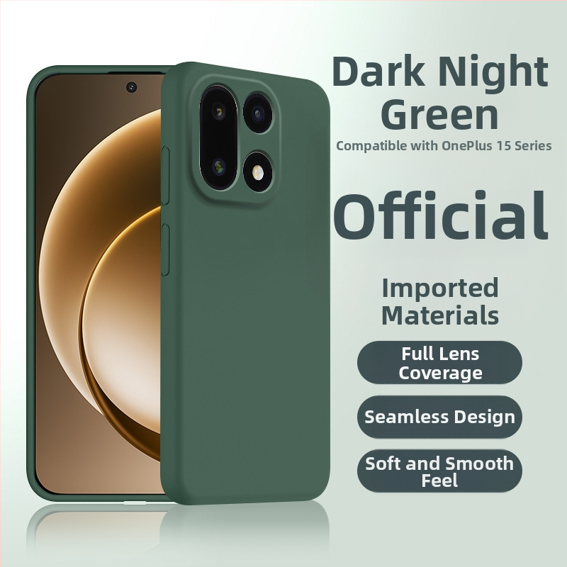 Husă OnePlus 15 din silicon lichid, protecție completă a obiectivului, anti-cădere și disipare a căldurii