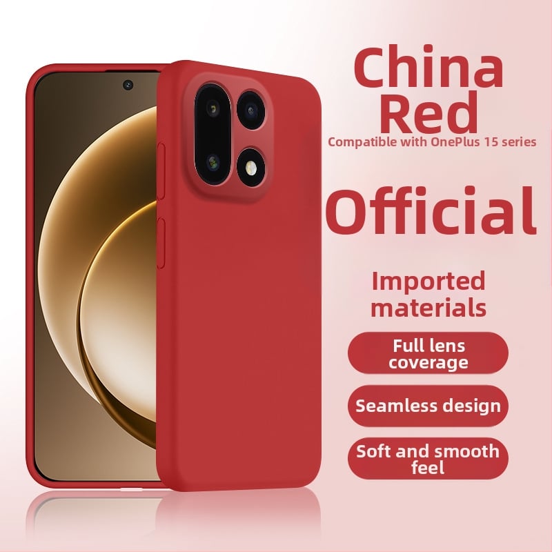 Husă OnePlus 15 din silicon lichid, protecție completă a obiectivului, anti-cădere și disipare a căldurii