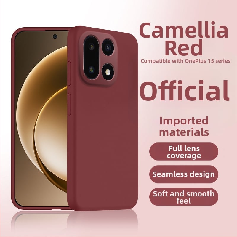 Husă OnePlus 15 din silicon lichid, protecție completă a obiectivului, anti-cădere și disipare a căldurii