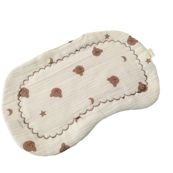 Бебешка възглавничка за новородени, двустранно печатена облачна концепция, памучен пълнеж, стил карикатура, безопасност клас A, подходяща за 0–12 месеца