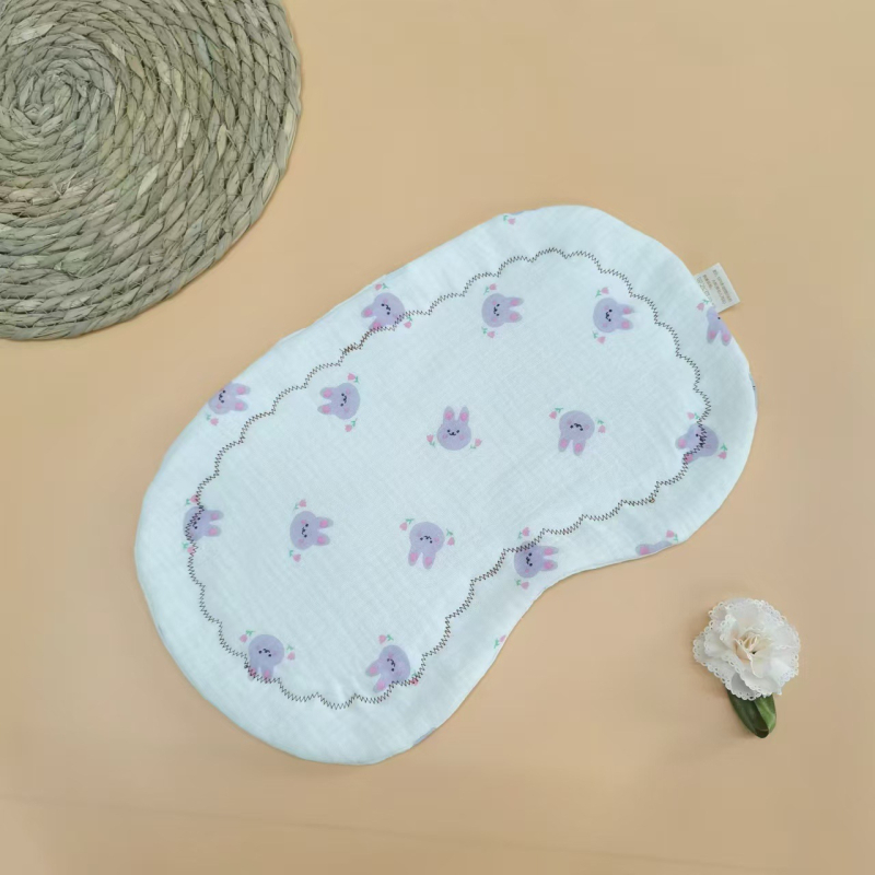 Бебешка възглавничка за новородени, двустранно печатена облачна концепция, памучен пълнеж, стил карикатура, безопасност клас A, подходяща за 0–12 месеца