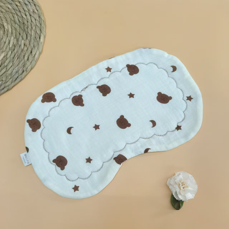 Бебешка възглавничка за новородени, двустранно печатена облачна концепция, памучен пълнеж, стил карикатура, безопасност клас A, подходяща за 0–12 месеца