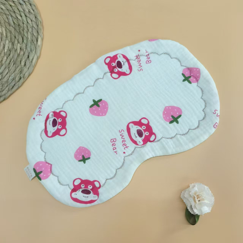 Бебешка възглавничка за новородени, двустранно печатена облачна концепция, памучен пълнеж, стил карикатура, безопасност клас A, подходяща за 0–12 месеца