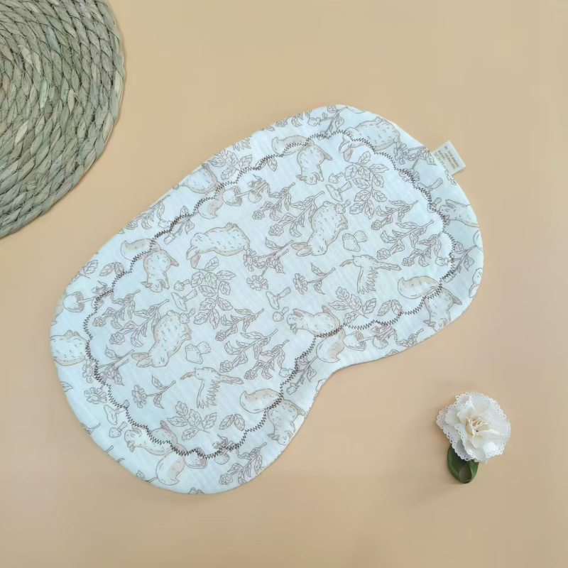 Бебешка възглавничка за новородени, двустранно печатена облачна концепция, памучен пълнеж, стил карикатура, безопасност клас A, подходяща за 0–12 месеца