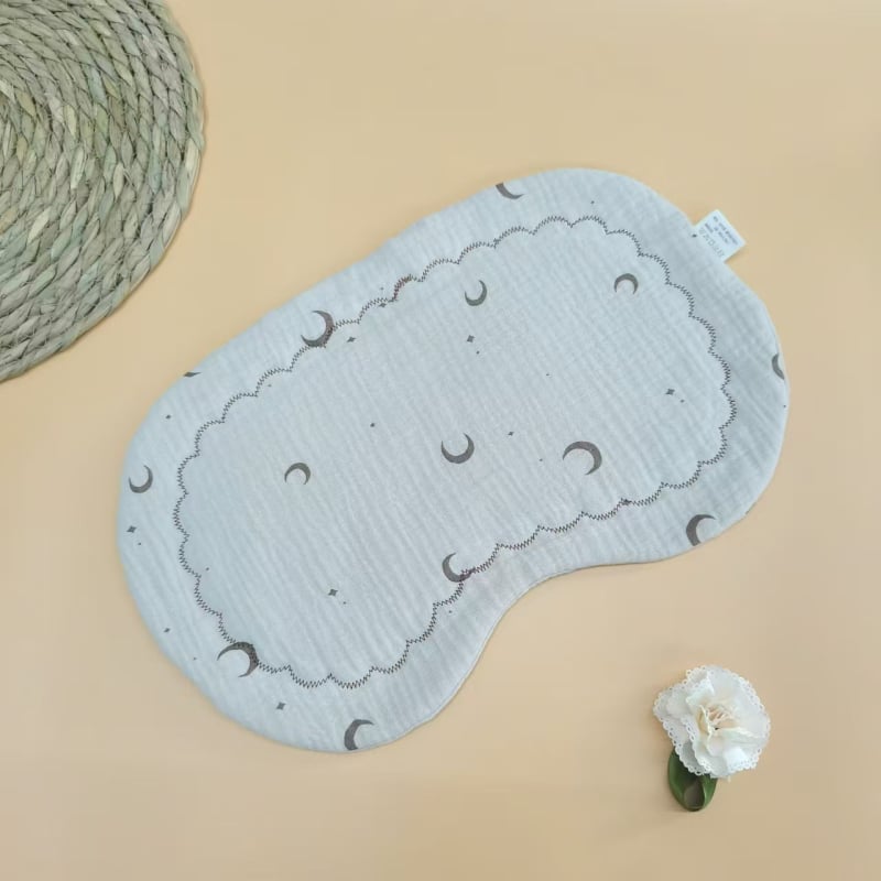 Бебешка възглавничка за новородени, двустранно печатена облачна концепция, памучен пълнеж, стил карикатура, безопасност клас A, подходяща за 0–12 месеца