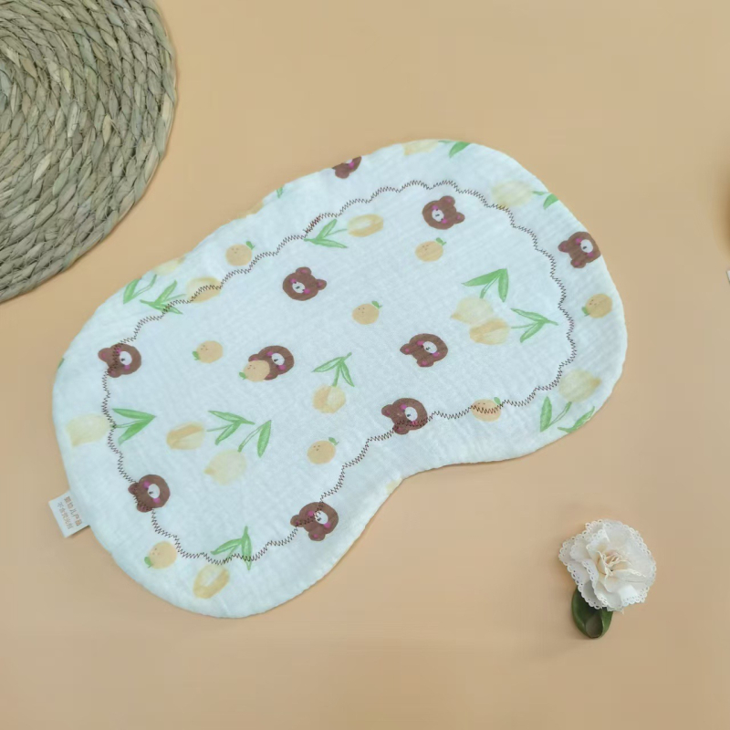 Бебешка възглавничка за новородени, двустранно печатена облачна концепция, памучен пълнеж, стил карикатура, безопасност клас A, подходяща за 0–12 месеца