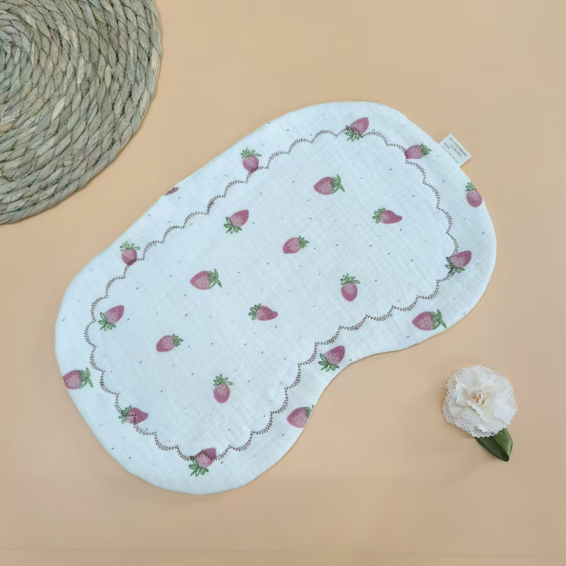 Бебешка възглавничка за новородени, двустранно печатена облачна концепция, памучен пълнеж, стил карикатура, безопасност клас A, подходяща за 0–12 месеца