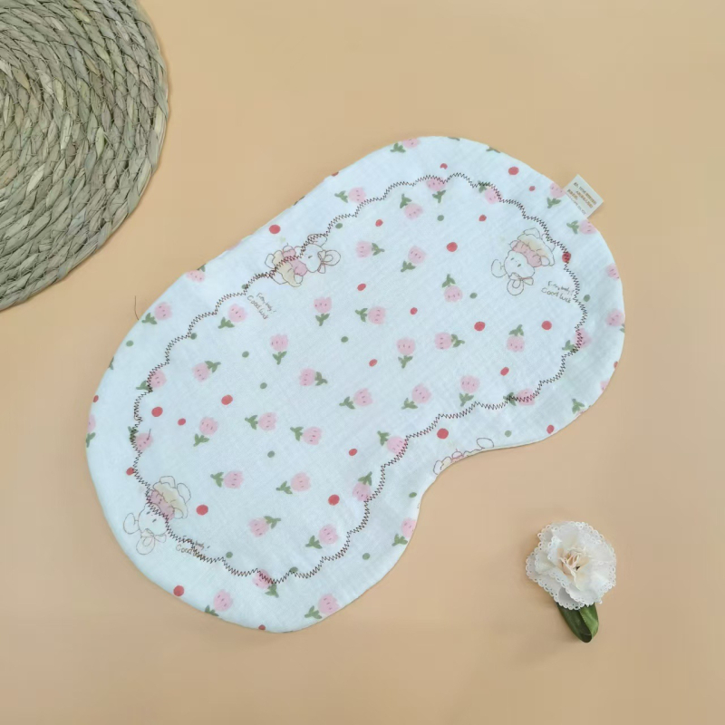 Бебешка възглавничка за новородени, двустранно печатена облачна концепция, памучен пълнеж, стил карикатура, безопасност клас A, подходяща за 0–12 месеца