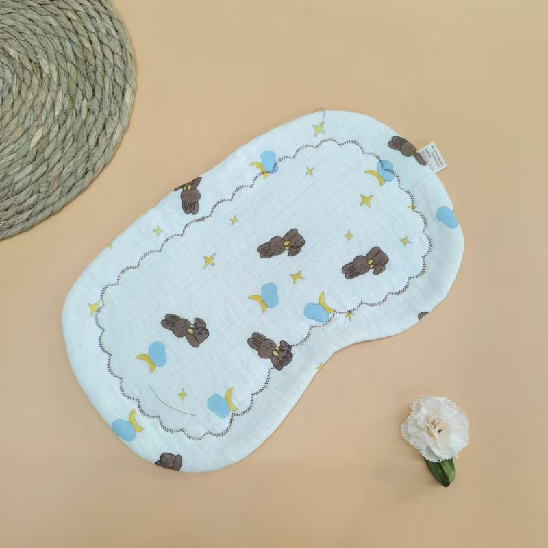Бебешка възглавничка за новородени, двустранно печатена облачна концепция, памучен пълнеж, стил карикатура, безопасност клас A, подходяща за 0–12 месеца