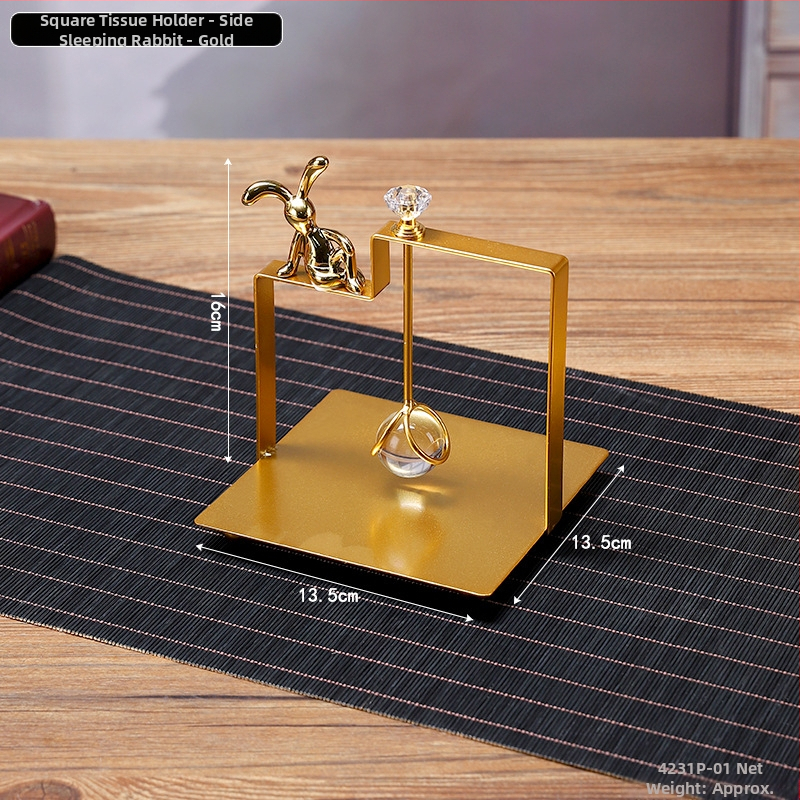 Držiak na vreckovky – štvorcový kreatívny dizajn, štýl ľahký luxus, model 4231A, prispôsobiteľný, viacúčelový